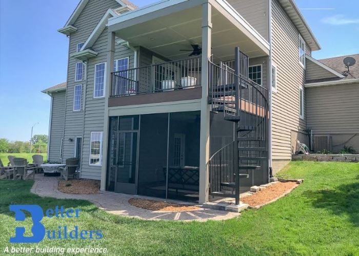 Two story deck with privacy - Urbandale, IA